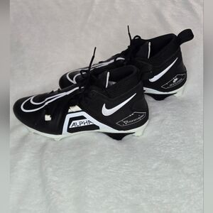 Men's Nike Black and White Alpha Menace Pro 3 Football Cleats